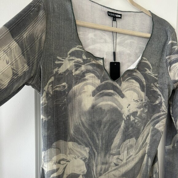 FASHION NOVA CURVE STATUE DEATIL MINI KNIT DRESS- UNWORN - Picture 7 of 13